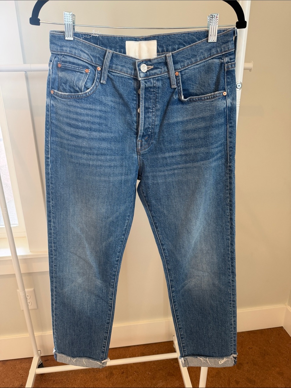 MOTHER Women's Medium Blue Cropped Ankle Jeans